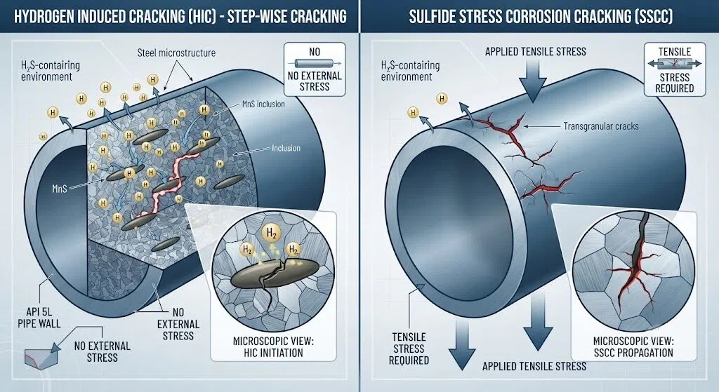 comparison of HIC and SSCC testing for API 5L pipeline steel