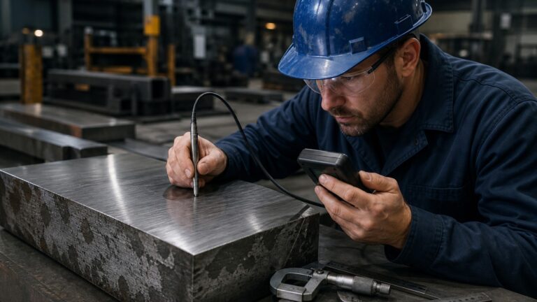 D2 tool steel shown during quality control inspection