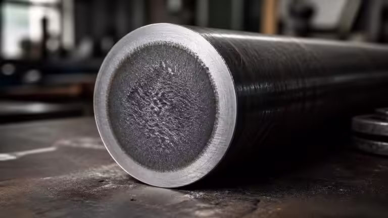 Educational steel scene illustrating 1045 Steel Surface Hardness: Why the Outside and Core Can Behave Differently