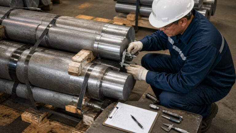 steel forging shown during pre-shipment inspection services