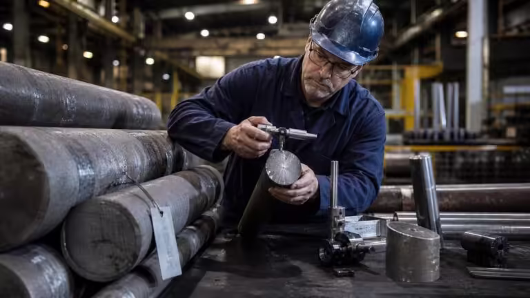 4140 alloy steel shown during supplier audit