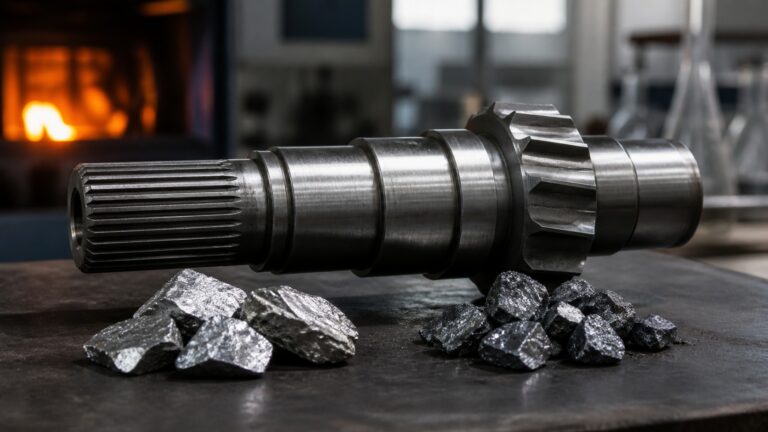 Educational steel scene illustrating 4140 Steel Composition: What Chromium and Molybdenum Actually Do