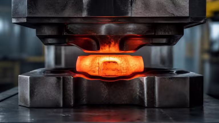 Educational steel scene illustrating Closed-Die Forged Steel: How Metal Fills the Die and Why Folds Can Form