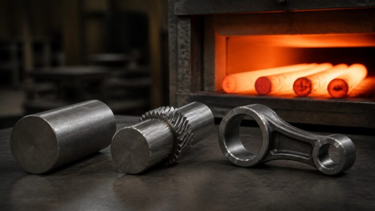 Educational steel scene illustrating 4340 Steel Material Properties: How Annealed and Heat-Treated Conditions Differ